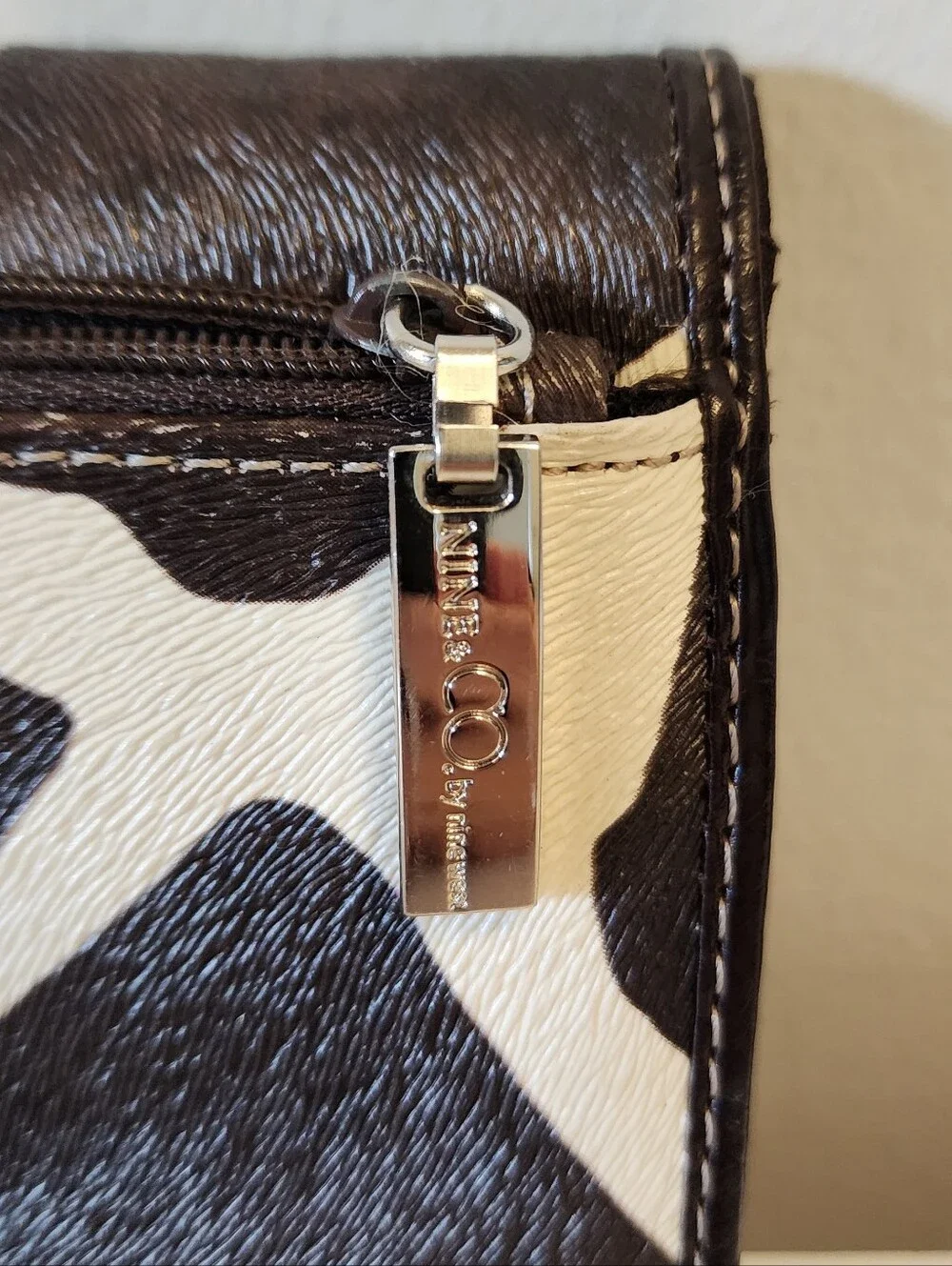 Nine & Co by Nine West Giraffe Print Trifold Wallet Clutch Continental Organizer